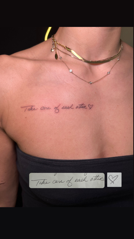 Handwriting, Phrases, Finger Tattoo