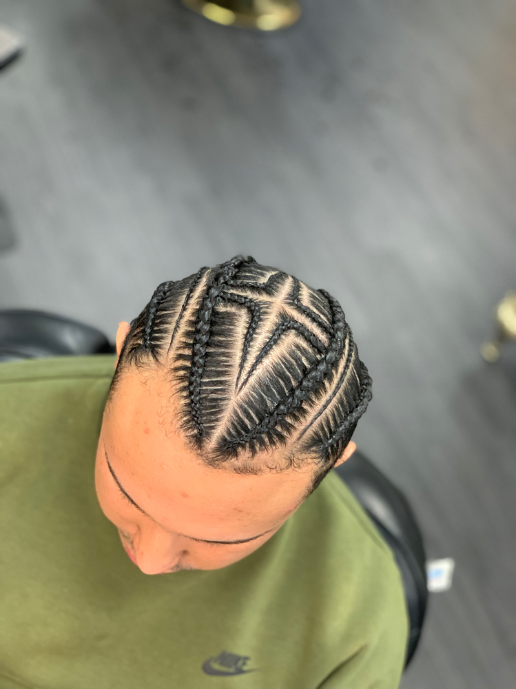 4 Braids W Design (Full Head)
