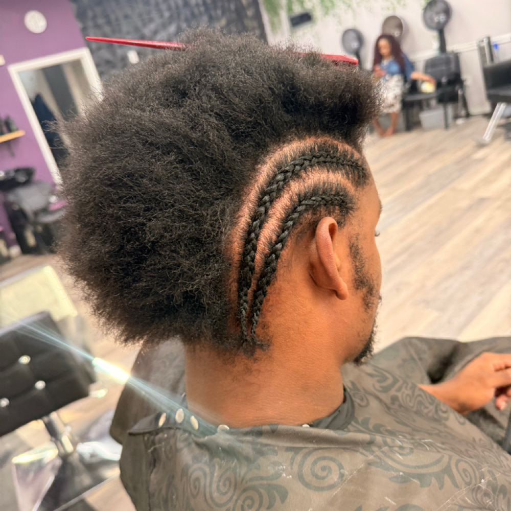 8-10 Mens Freestyle Braids at Mane In The Mirror Salon in Charlotte, NC
