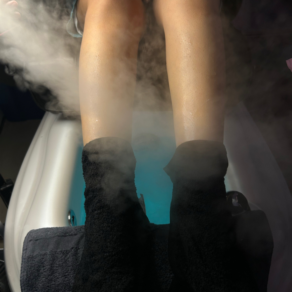 Deluxe spa pedi with gel polish at SinCityNails in Miami Lakes, FL