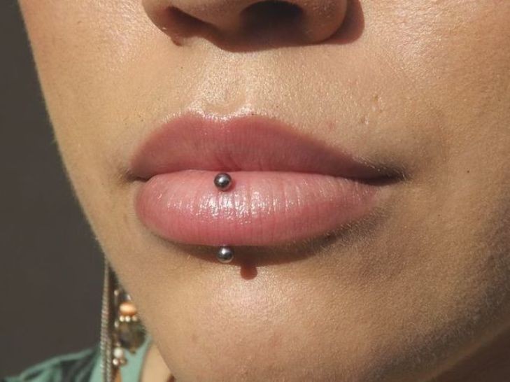 Vertical Labret Piercing at Makenzie/Serpent & Sage in Watertown, NY