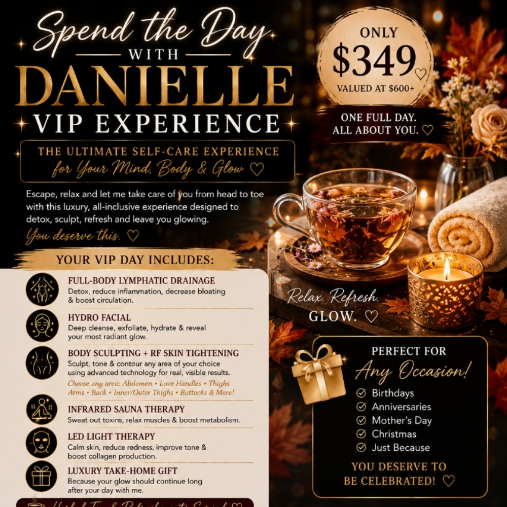 Spend The Day With Danielle - VIP at Glow Up Skin & Body Sculpting by Danielle.glossgenius.com in Houma, LA