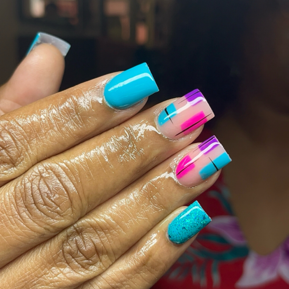 Short Acrylic Set at Lady Tea DFW Hair Clinic in Arlington, TX
