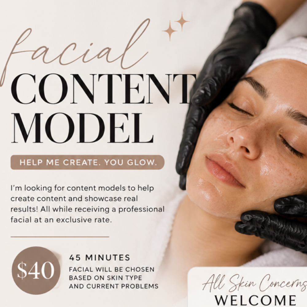 Facial Content Model Experience at Blink and Bare Beauty Aesthetics in Daytona Beach, FL