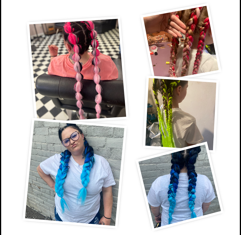 Colored Braids With  Added In Hair at A-listed by Allie in Williamson, WV