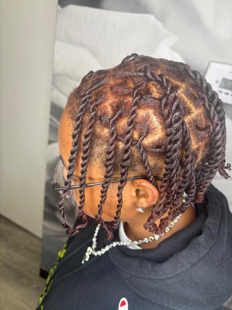 Two Strand Twist Top Of Head Only