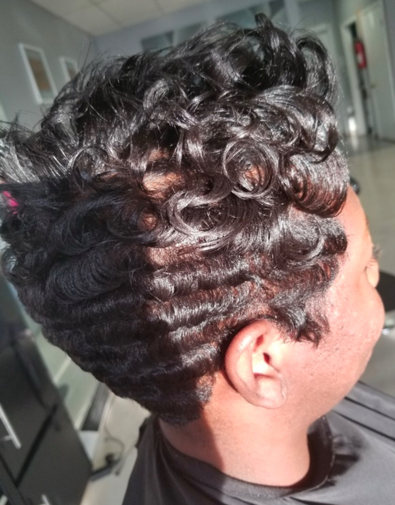 Short Relaxed Hair Shampoo & Style