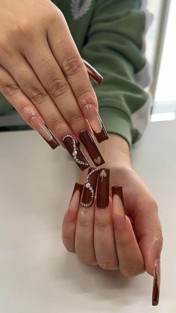 Long Full Set + Nail Art