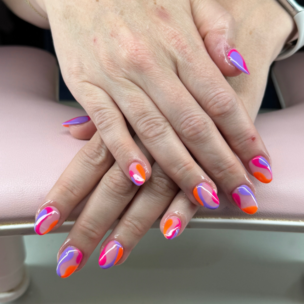 Simple nail art (full set) at Aura by Mary in hampstead, NC