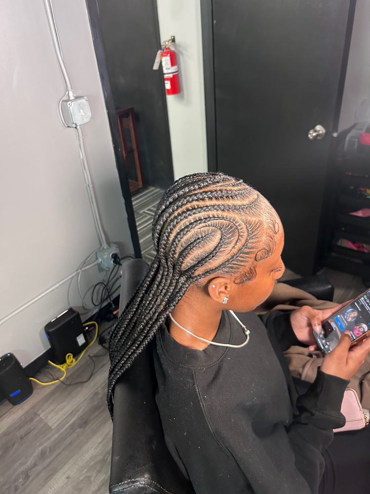 Stitched Feed In Braids