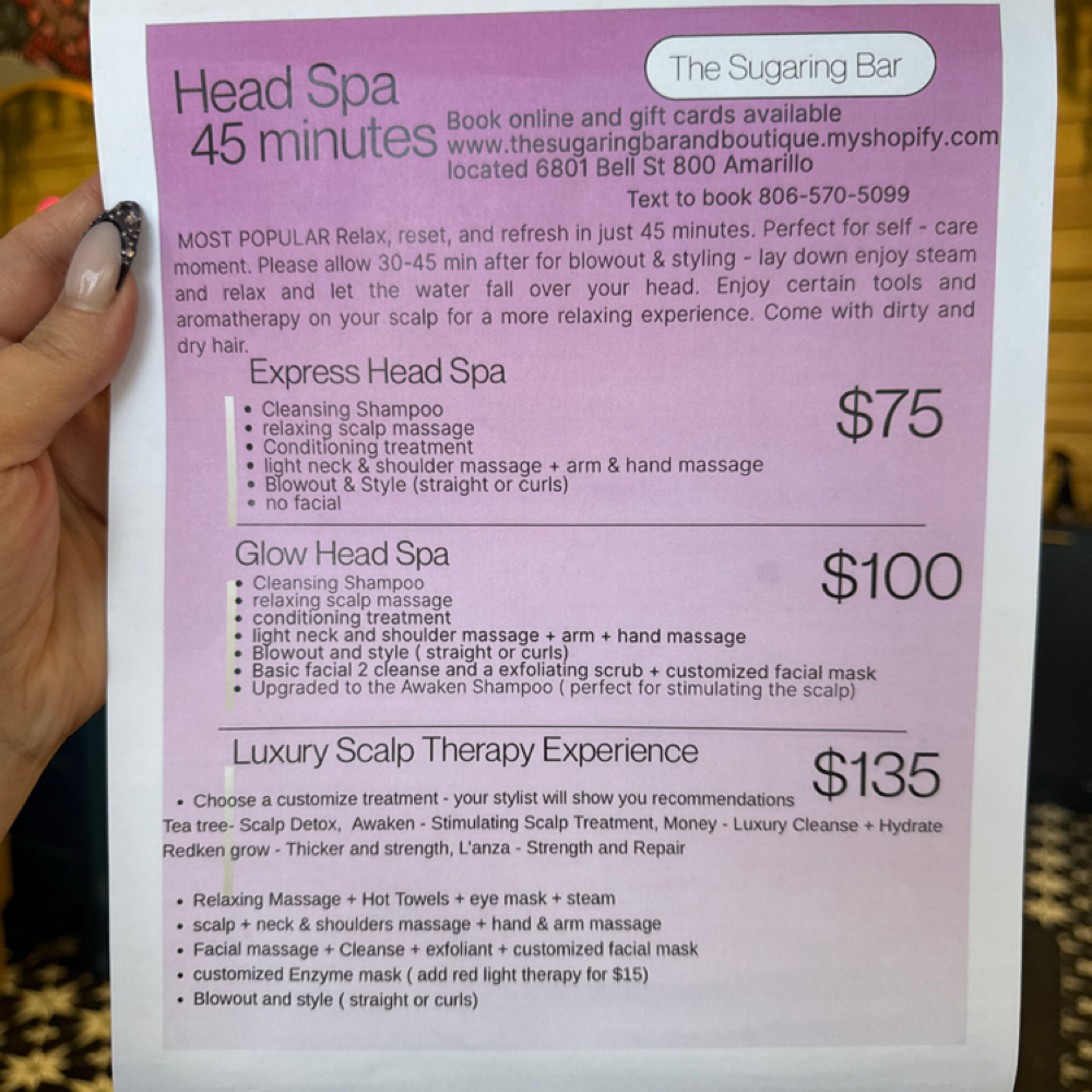 45 Minute Head Spa at Beauty Vibes by Ashtyn in Amarillo, TX