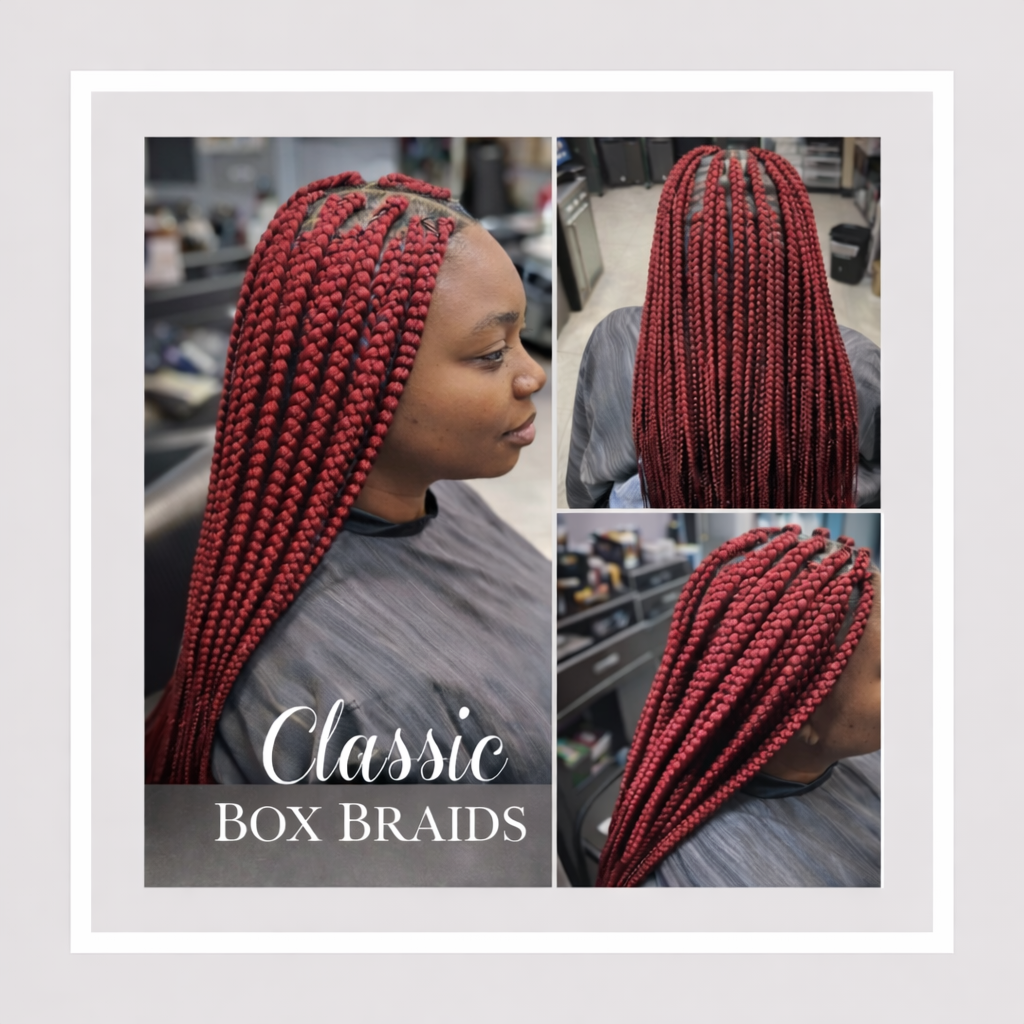 Women’s Classic Box Braids at Paradise Hair Promotions in Bedford Heights, OH