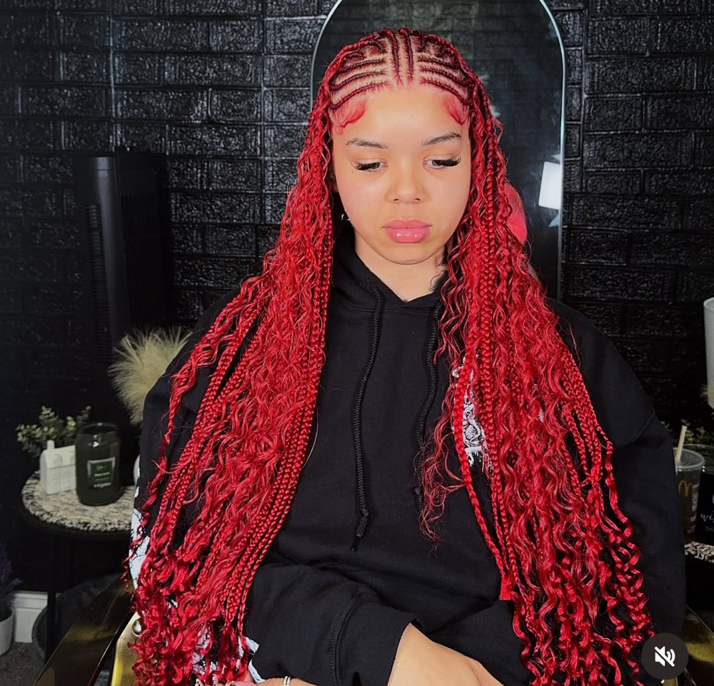 Medium Boho Fulani Knotless Braids