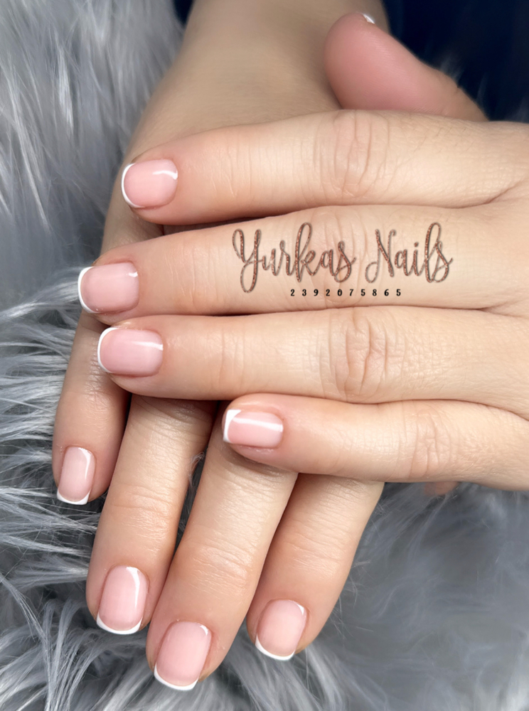 Gel Nail Overlay With Nail Art