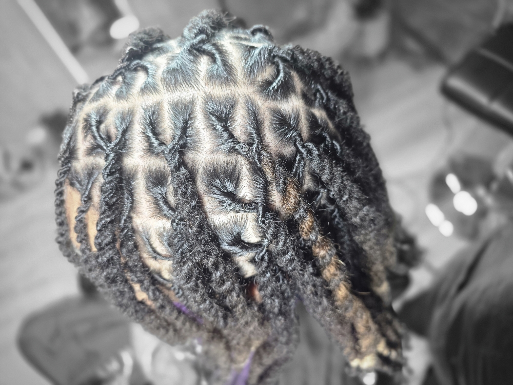 Retwist W/ Style (Tradition Locs) at Graceful Hands Locs by Bee in Des Moines, IA