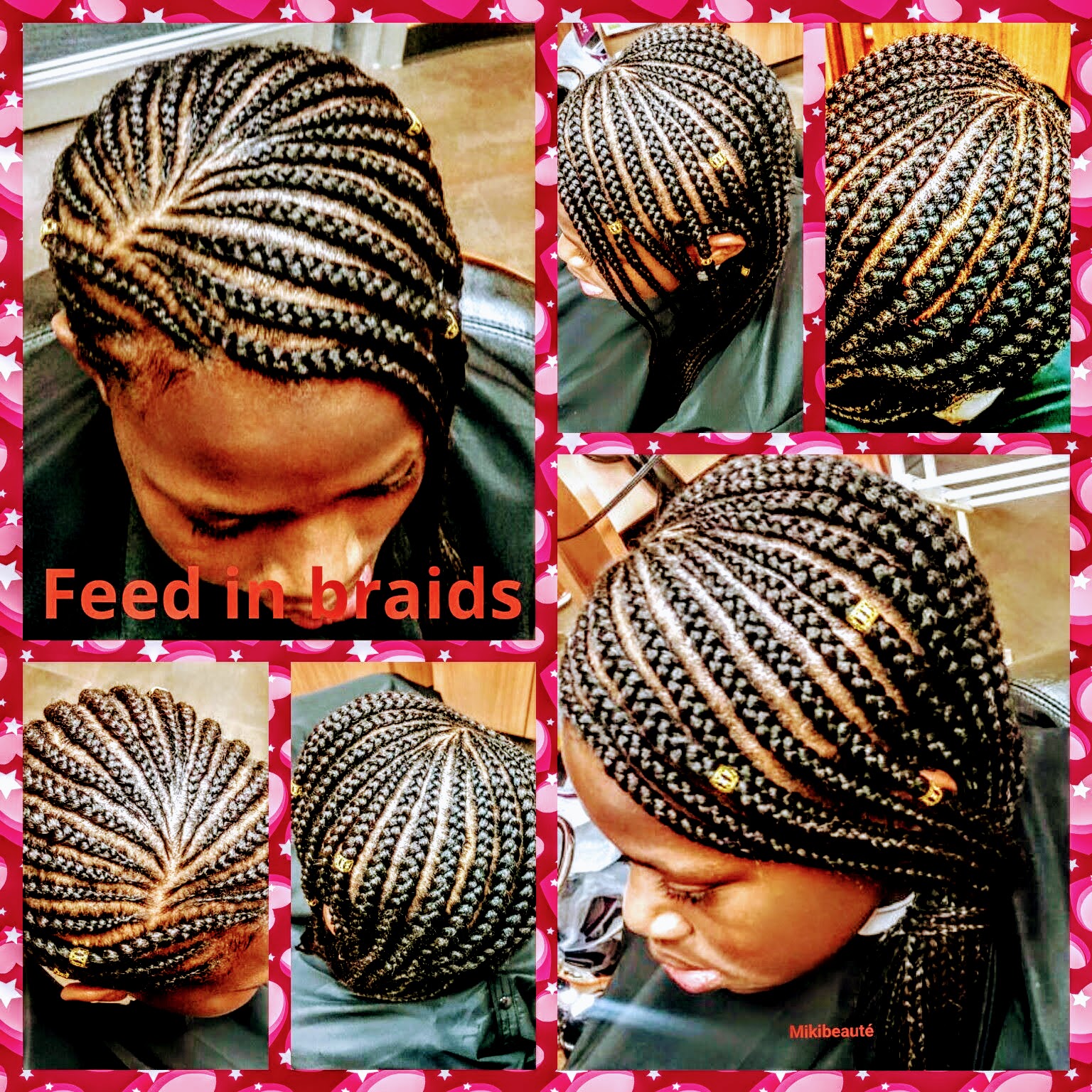 Little girls feed in braids