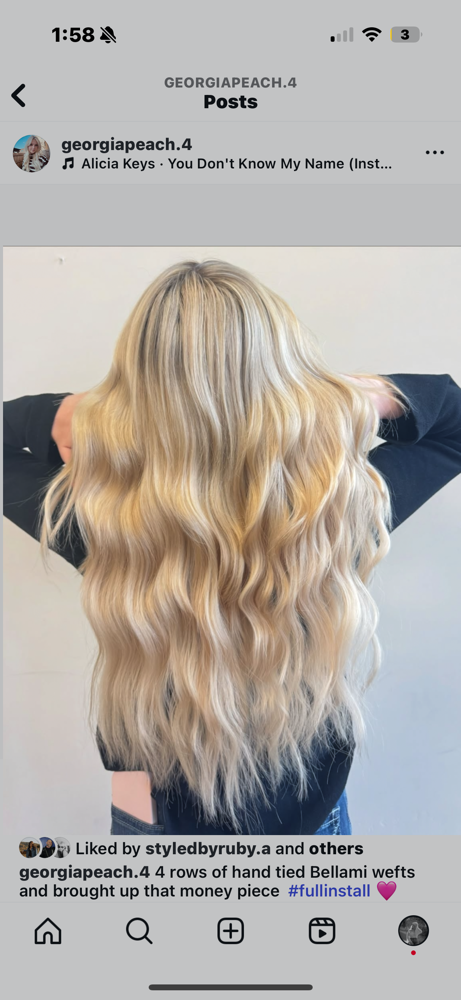 Hair Extension WEFT full install at Georgia Green in Atascadero, CA