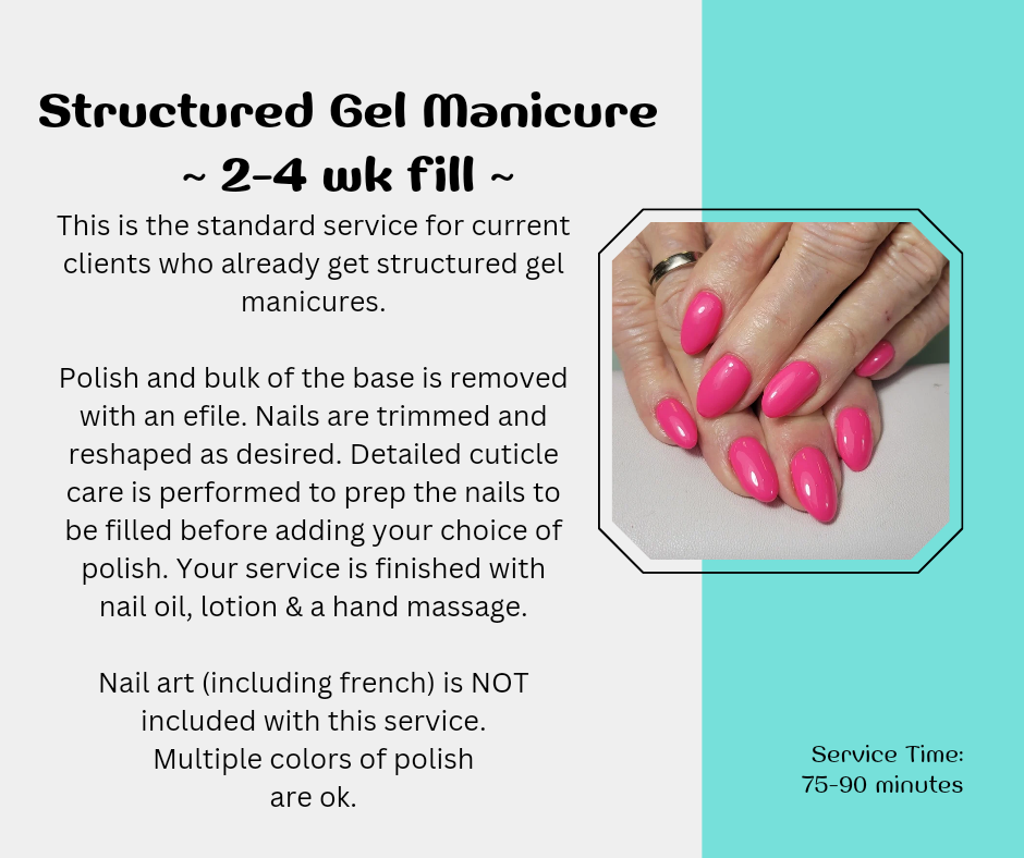 StructuredMani: ~2-4 wk fill~