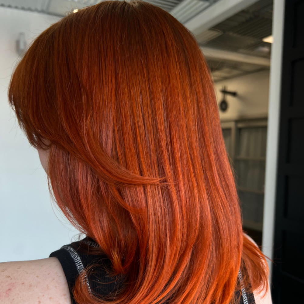 Root color touch up at Beyond Vivids Studio in Nashville, TN