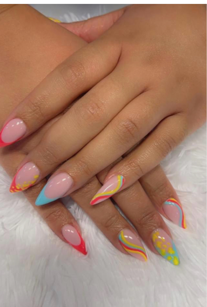 Medium Fullset With Gel And Design