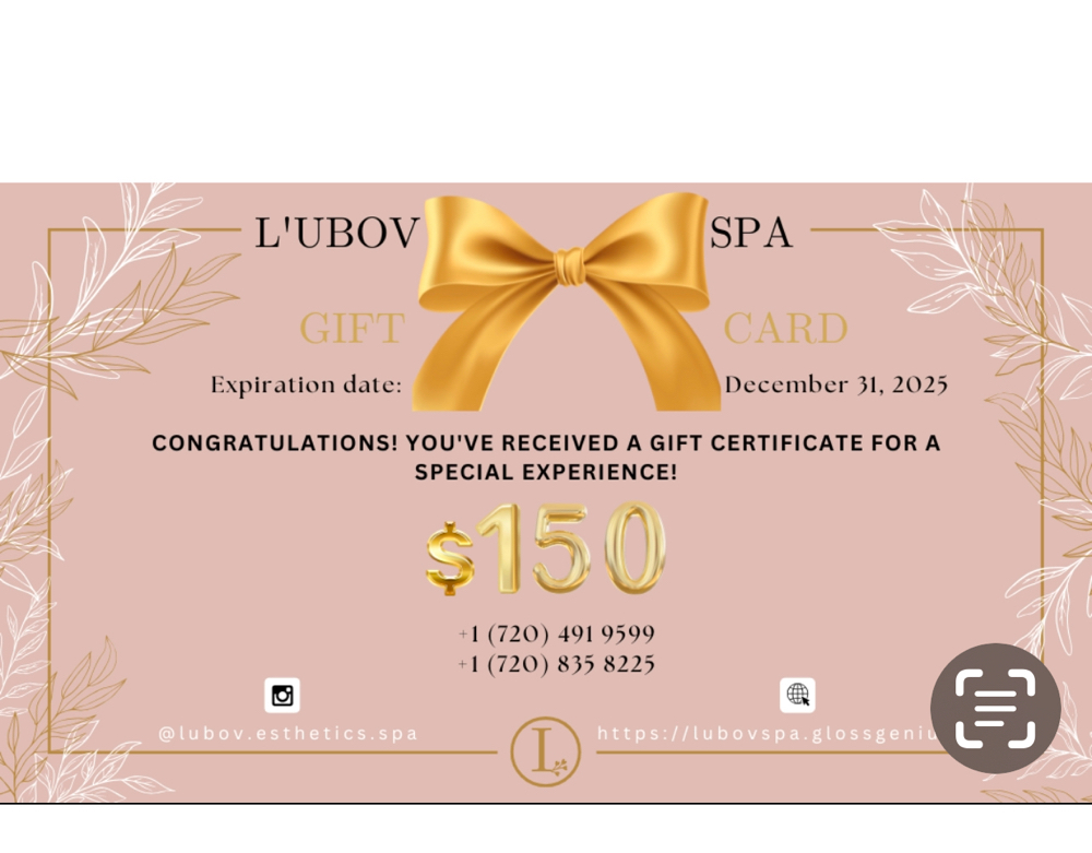 $150💐GIFT CERTIFICATE