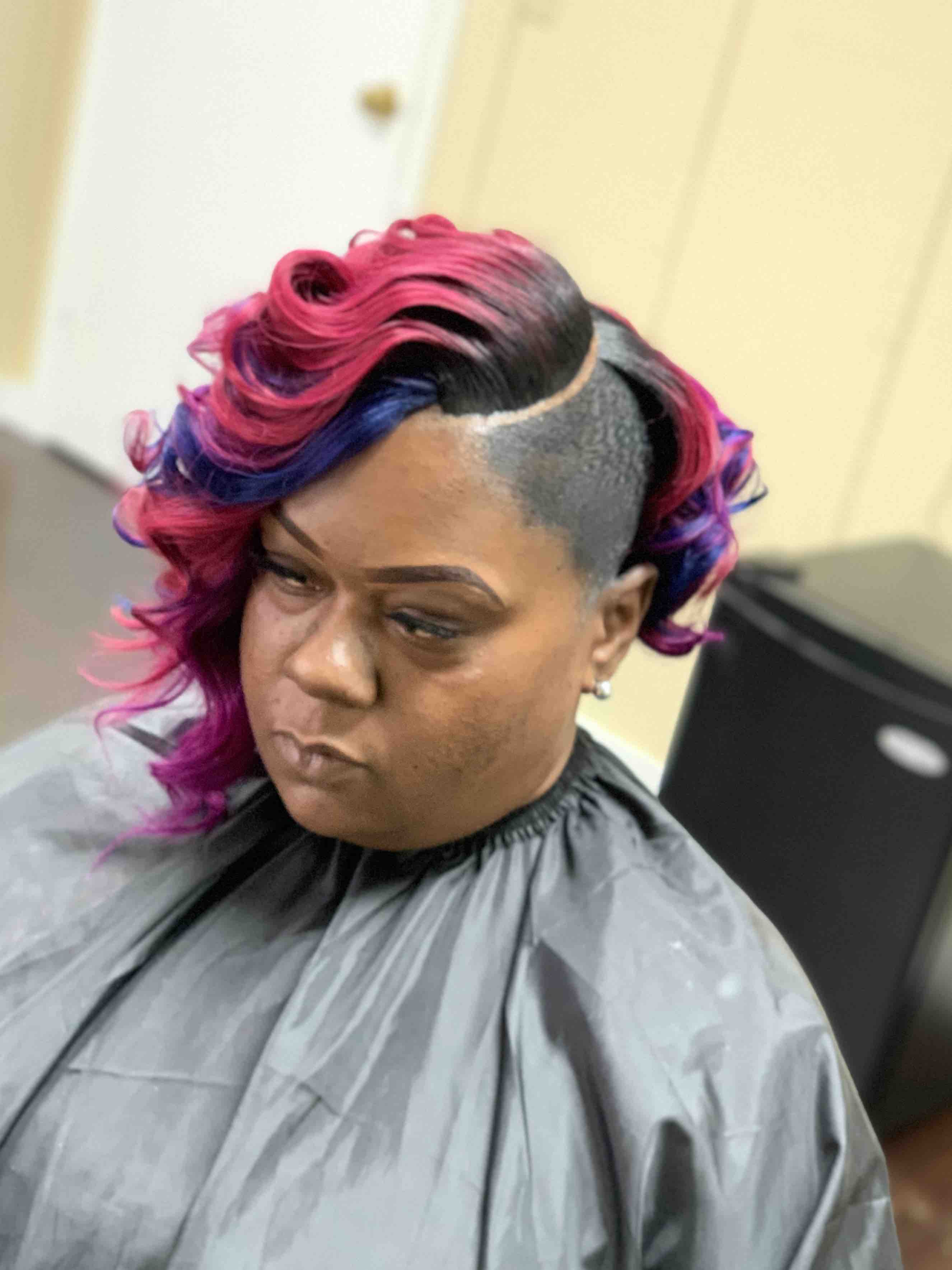 Rainbow Illusion Curly QW Bob