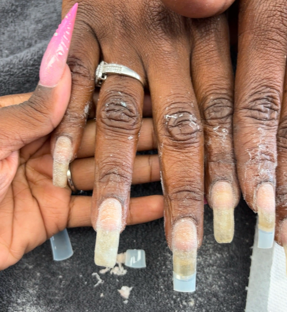 • acrylic removal • at Qveens Qreations in Charleston, SC