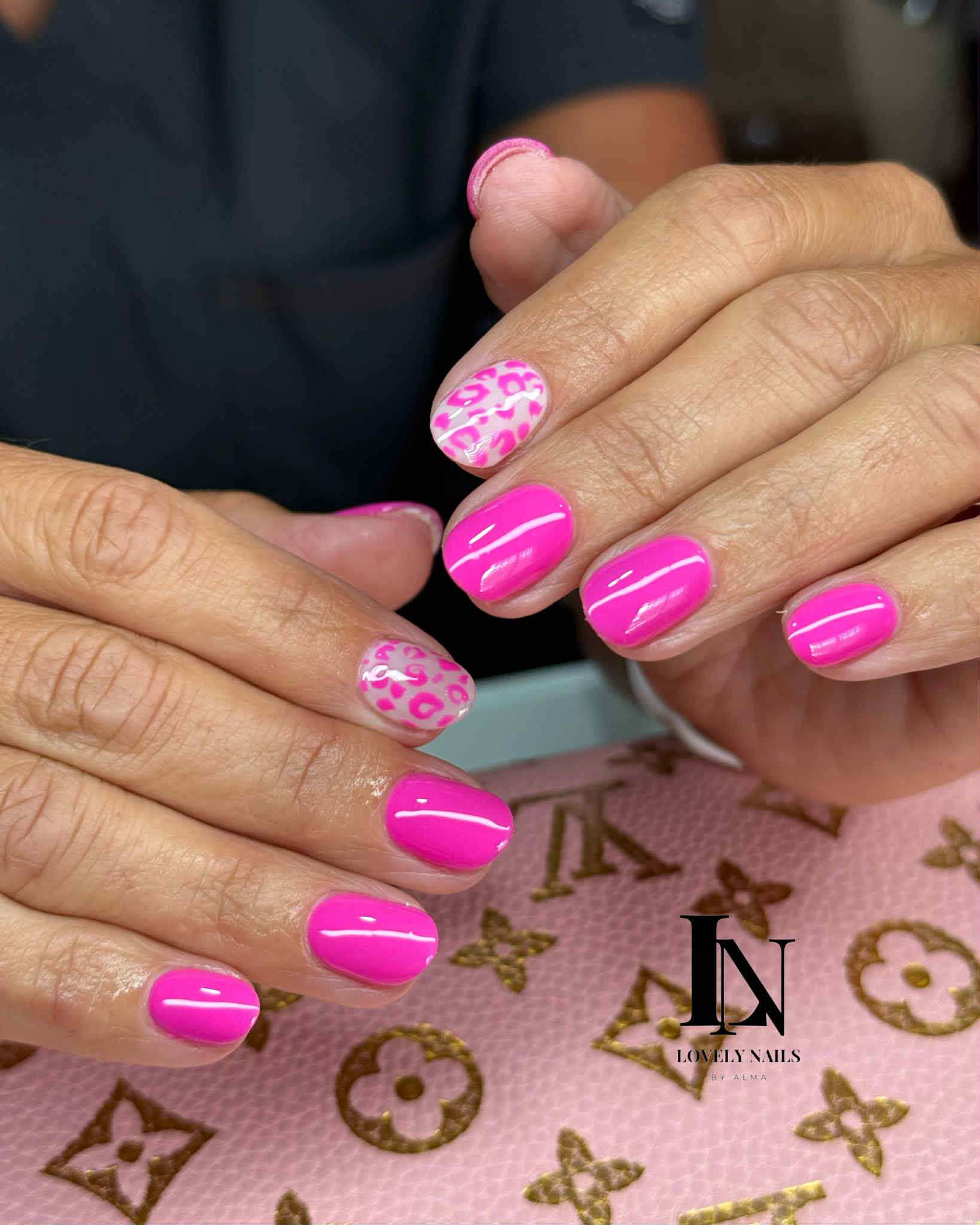 Overlay + 1 color + 1 design at Lovely Nails Studio in Nacogdoches, TX