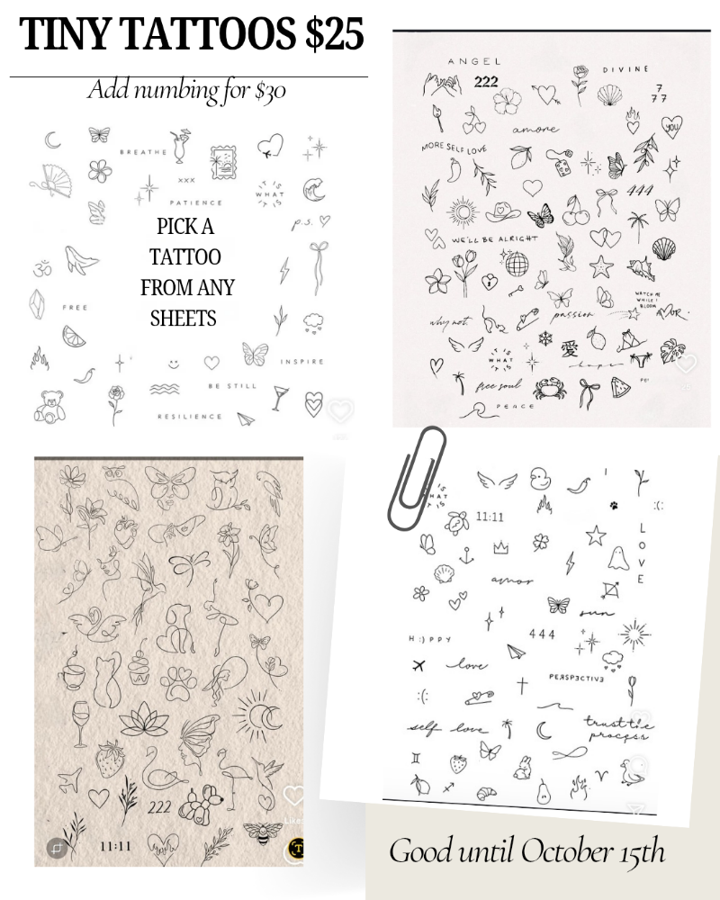 Tiny Tattoos – 1” Complementary TU at JULES COSMETIC ARTISTRY in Omaha, NE
