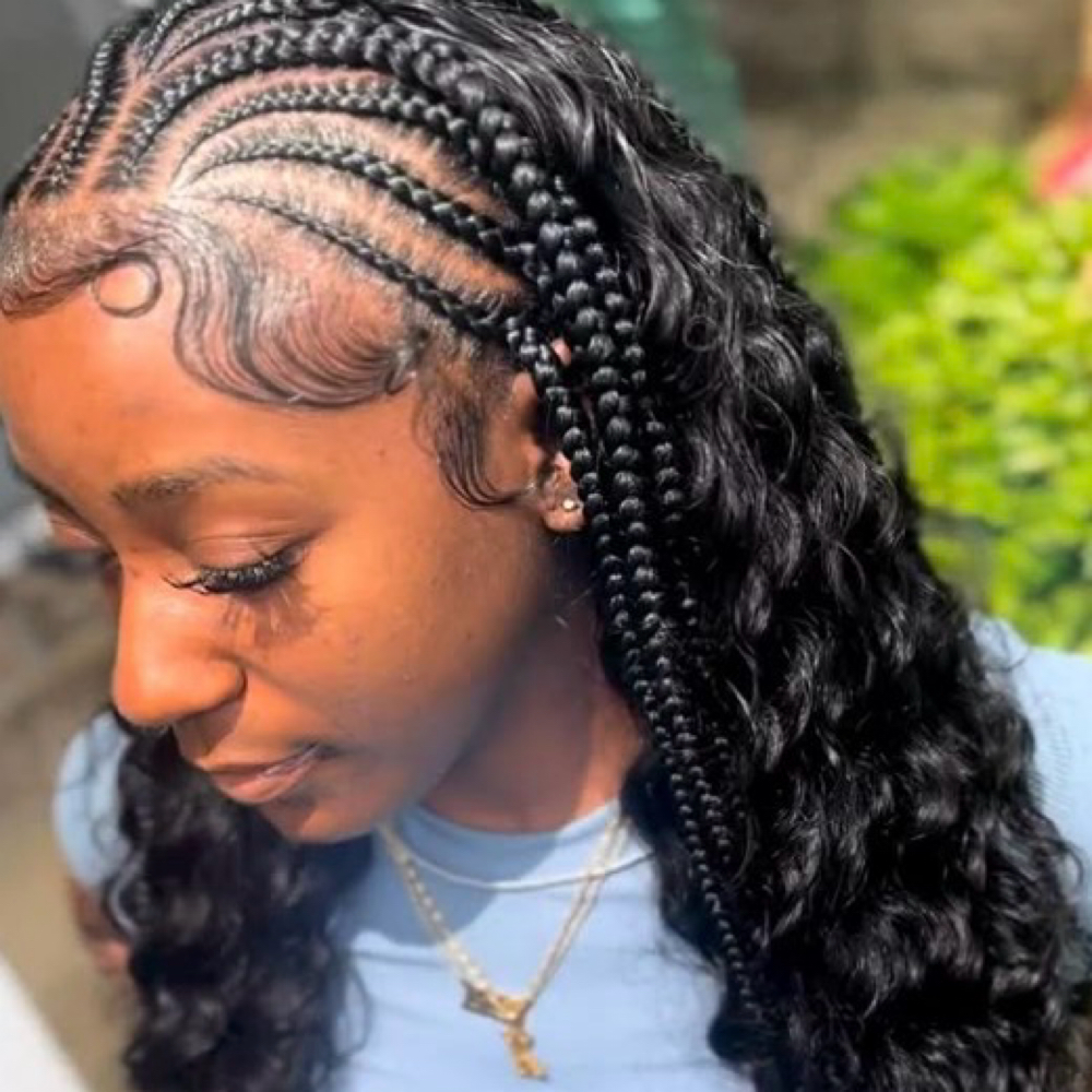 Tribal Braids With Sew-in at Styles by Meka in Duncanville, TX