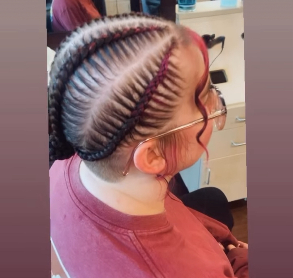 6-10 Stitch Braids/ Hair Added