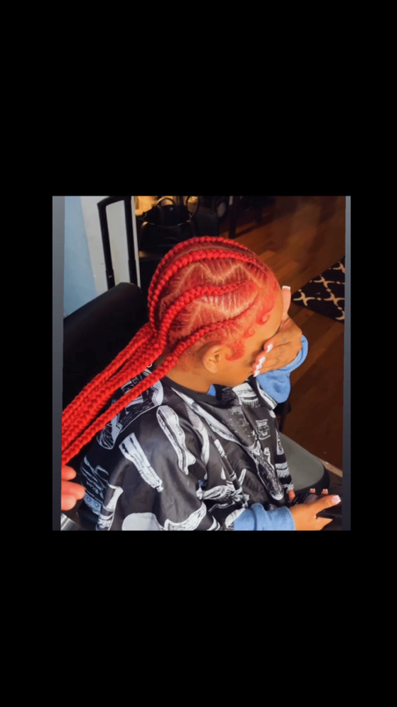 6-8 Stitch Braids/ Hair Added