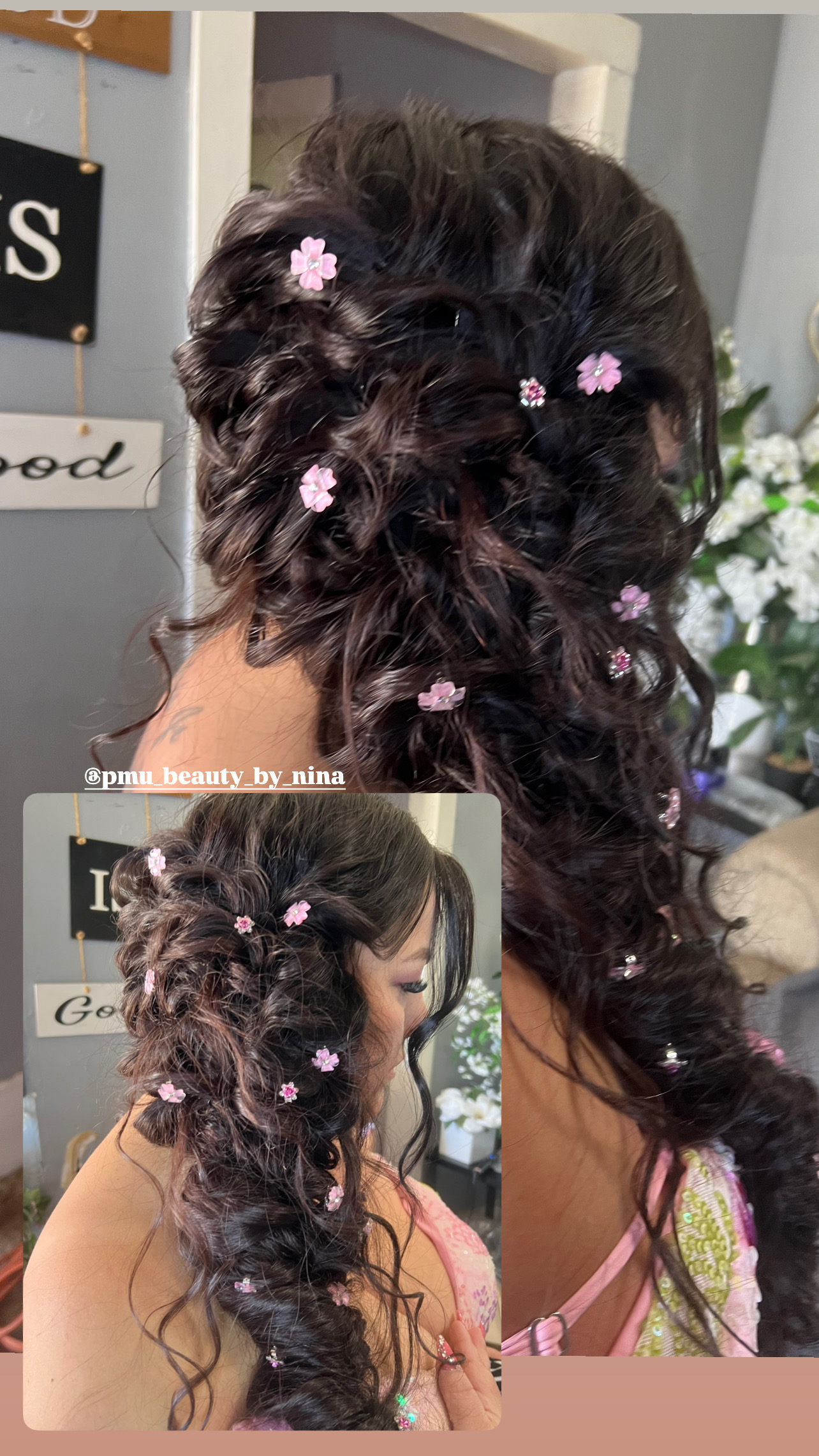 Wedding updo at Pmu Beauty by Nina in Lubbock, TX