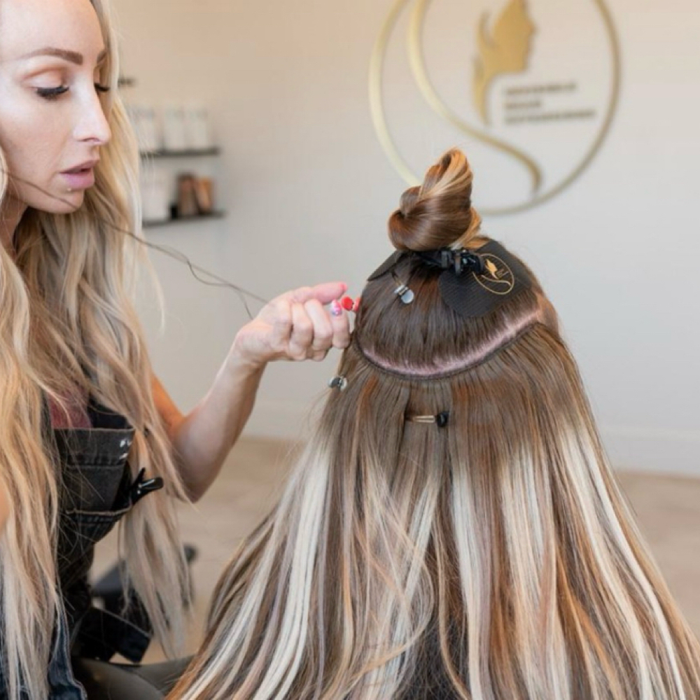 Microlink Sew In at Phase II Hair & Extensions in Addison, TX