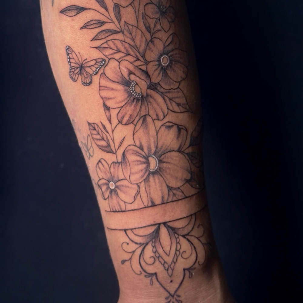 Floral Tattoos at baby B tattz in Orange, CA
