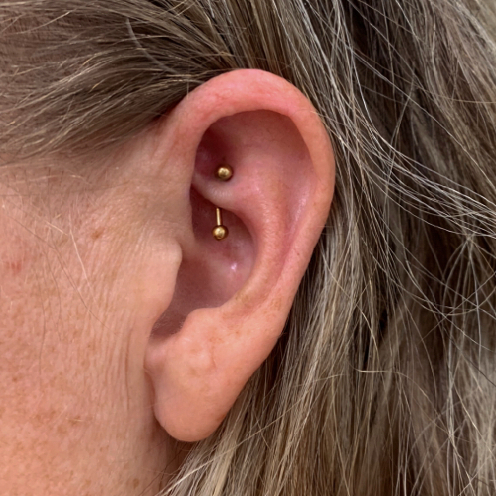 Rook Piercing at Monarch Piercing Studio in Logan, UT
