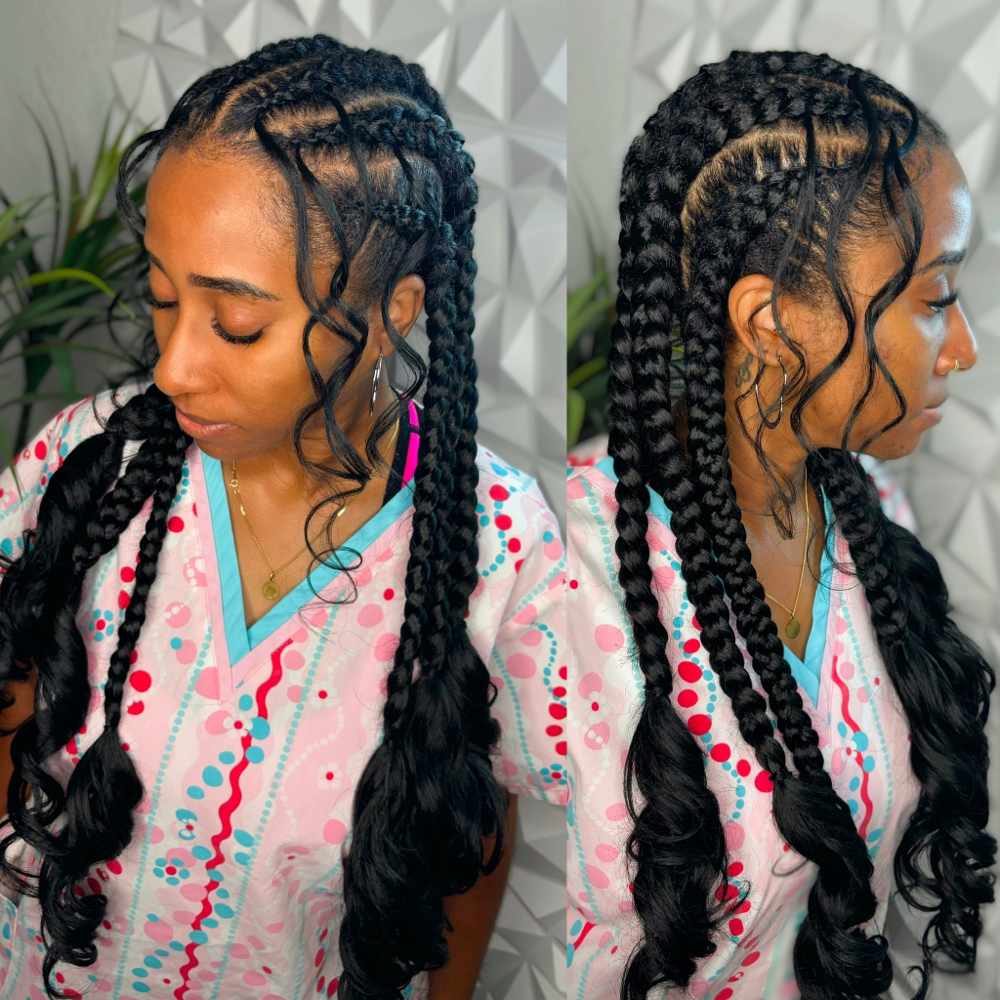 French Curl - Feed In Braids