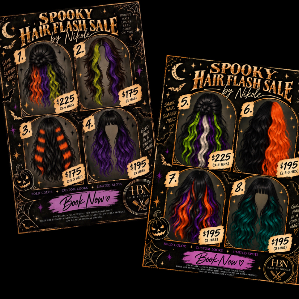 SPOOKY HALLOWEEN FLASH SALE at Hair by Nikole in Pickerington, OH