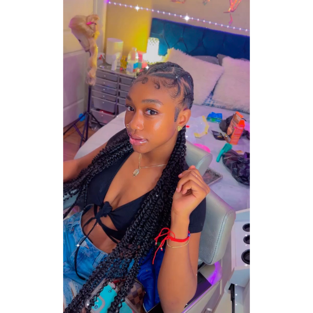 6 Braids W Zigzag Parts at HairrFlo in Los Angeles, CA