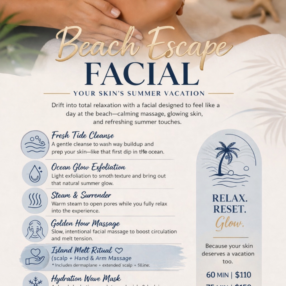 Beach Escape Facial at Face The Facts With Liv in Deridder, LA