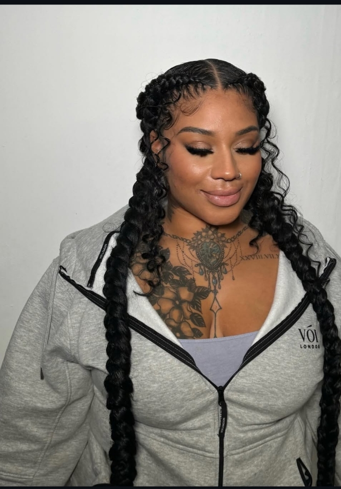 2 Braids W/Boho Curls