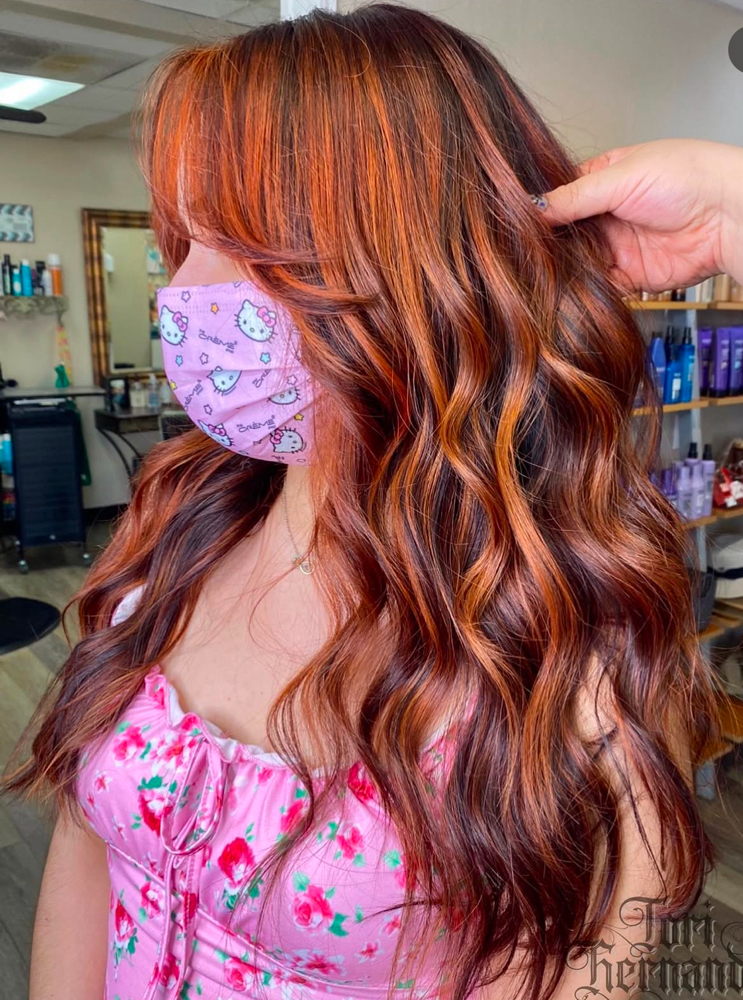 Lived in Foilayage with Root Color at Rustic Roots Salon + Spa in Hesperia, CA