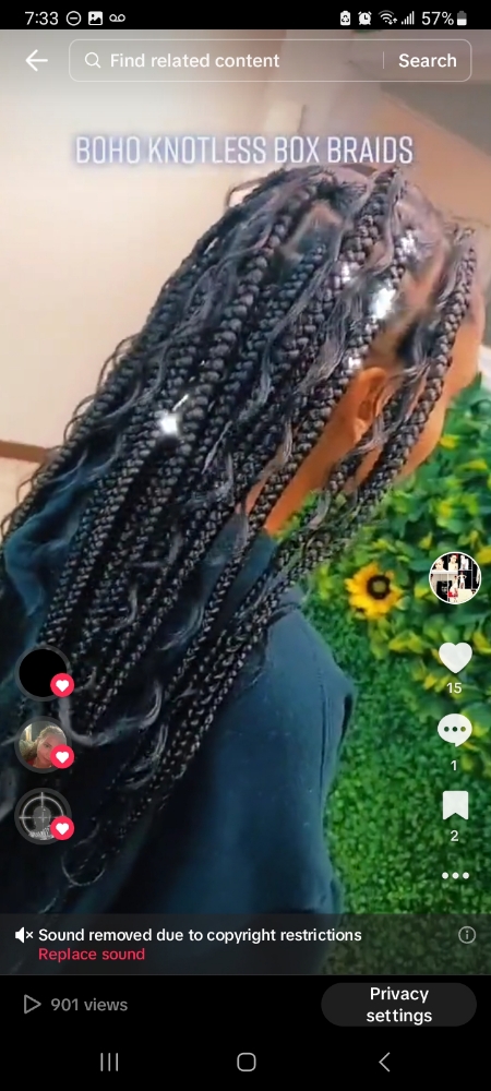 Medium Boho Knotless Braids