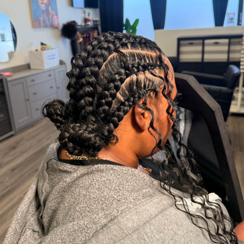 6 Stitch Cornrows at Touched By Titi in Round Rock, TX