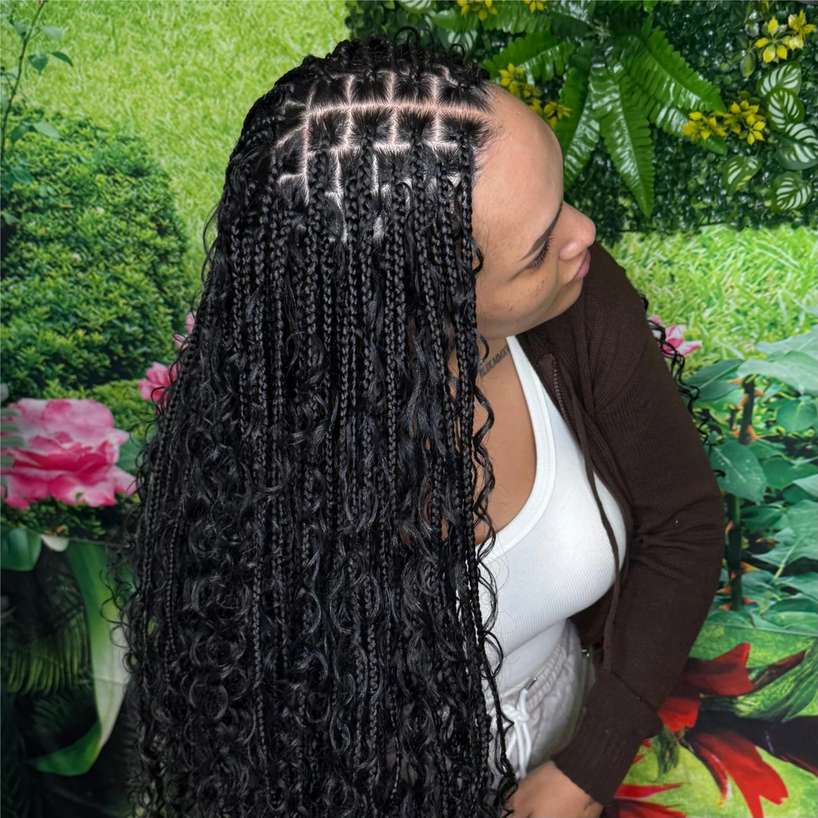 Medium Boho Braids at Hollywood Soul Salon Ouchlesshairbraiding in San Diego, CA