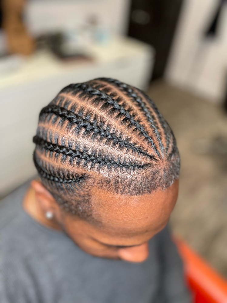 Men's Basic Cornrows 8 Braids Max