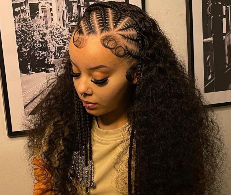HALF BRAIDS WITH BEADS