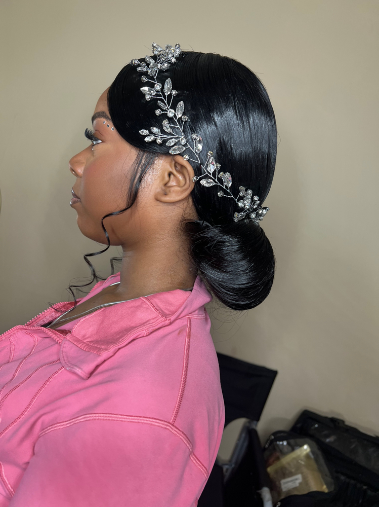 Classic Bun With Hair Jewelry at Sapphire  Jackson in Southfield, MI