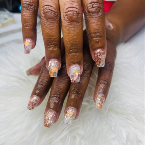 ENCAPSULATED Short Acrylic Full Set at Pretty N Polished Nails by Mi Mi in Suffolk, VA