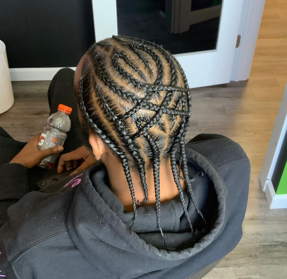 Mens Freestyle Cornrows at The Luxe Braid Co. in Capitol Heights, MD